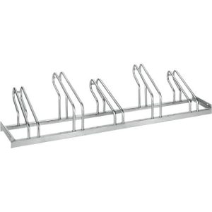 Bügelparker, 1-seitig, für Reifen bis B 55 mm, B 1750 x T 540 x H 500 mm, Stahl feuerverzinkt, 5 Einstellplätze, montiert