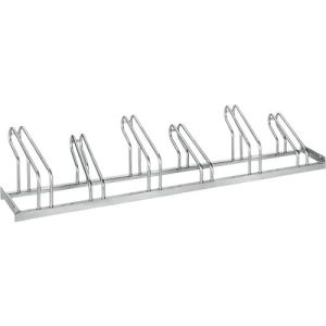Bügelparker, 1-seitig, für Reifen bis B 55 mm, B 2100 x T 540 x H 500 mm, Stahl feuerverzinkt, 6 Einstellplätze, montiert