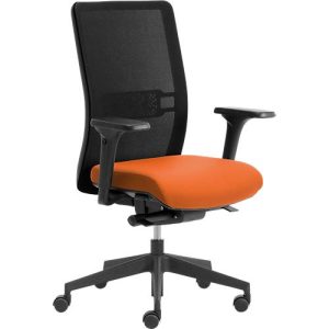 Bürostuhl WIKI, mit Armlehnen, Netz-Rücken, Gestell Kunststoff, orange Bürostuhl WIKI, mit Armlehnen, Netz-Rücken, Gestell Kunststoff, orange
