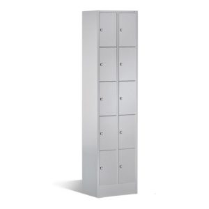C+P Fächerschrank auf Sockel, 10 Fächer, H1950xB460xT480mm Front Lichtgrau Korpus Lichtgrau