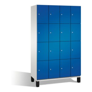 C+P Fächerschrank Cambio auf Füßen, 16 Fächer, H1980xB1200xT525mm Front Enzianblau Korpus Lichtgrau