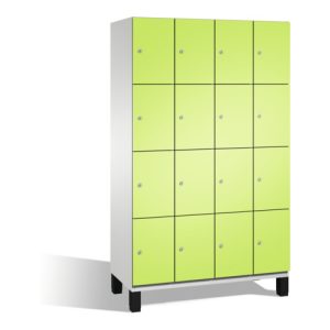 C+P Fächerschrank Cambio auf Füßen, 16 Fächer, H1980xB1200xT525mm Front Viridingrün Korpus Lichtgrau
