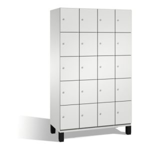 C+P Fächerschrank Cambio auf Füßen, 20 Fächer, H1980xB1200xT525mm Front Lichtgrau Korpus Lichtgrau