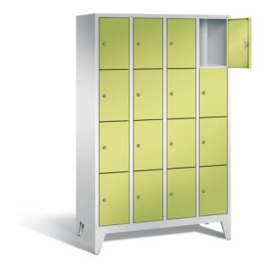 C+P Garderobenschrank Classic, H1850xB1190xT500mm, Front Viridingrün, Korpus Lichtgrau (8010-404)