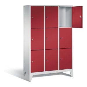 C+P Garderobenschrank Classic, H1850xB1200xT500mm, Front Rubinrot, Korpus Lichtgrau (8010-323)