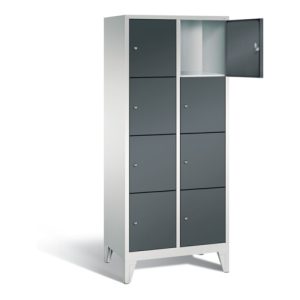 C+P Garderobenschrank Classic, H1850xB810xT500mm, Front Anthrazitgrau, Korpus Lichtgrau (8010-224)