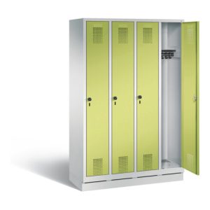 C+P Garderobenschrank Evolo, H1800xB1190xT500mm, Front Viridingrün, Korpus Lichtgrau (48020-40)