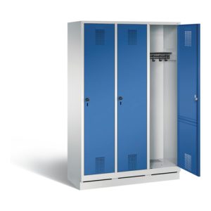 C+P Garderobenschrank Evolo, H1800xB1200xT500mm, Front Enzianblau, Korpus Lichtgrau (48020-32)