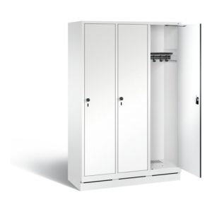 C+P Garderobenschrank Evolo, H1800xB1200xT500mm, Front Dekor Weiß, Korpus Verkehrsweiß (48020-32)