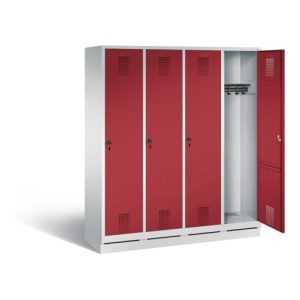 C+P Garderobenschrank Evolo, H1800xB1590xT500mm, Front Rubinrot, Korpus Lichtgrau (48020-42)