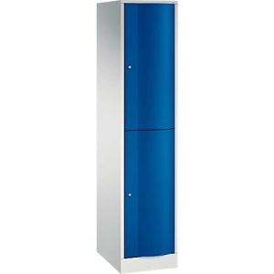 C+P Garderobenspind Resisto, 1 Abteil, 2 Fächer, B 396 x T 540 x H 1950 mm, Lichtgrau