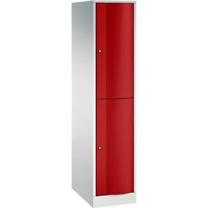 C+P Garderobenspind Resisto, 1 Abteil, 2 Fächer, B 396 x T 640 x H 1950 mm, Lichtgrau/Enzianblau C+P Garderobenspind Resisto, 1 Abteil, 2 Fächer, B 396 x T 640 x H 1950 mm, Lichtgrau/Enzianblau