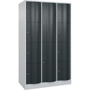 C+P Kombi-Schließfachschrank Resisto, 3 Abteile, 10 Fächer, B 1148 x T 640 x H 1950 mm, Lichtgrau/Anthrazitgrau C+P Kombi-Schließfachschrank Resisto, 3 Abteile, 10 Fächer, B 1148 x T 640 x H 1950 mm, Lichtgrau/Anthrazitgrau
