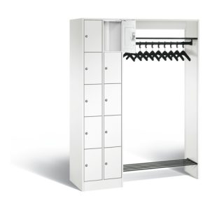 C+P Offene Garderobe Serie 8070, H1950xB1410xT480mm, Front Verkehrsweiß, Korpus Verkehrsweiß (80720-00)