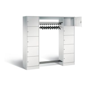 C+P Offene Garderobe Serie 8070, H1950xB1870xT480mm, Front Lichtgrau, Korpus Lichtgrau (82710-00)