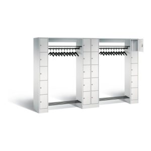 C+P Offene Garderobe Serie 8070, H1950xB2840xT480mm, Front Lichtgrau, Korpus Lichtgrau (80730-20)