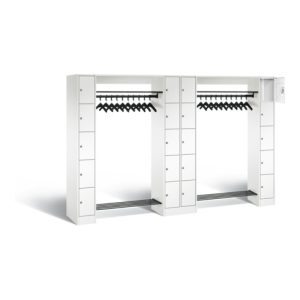 C+P Offene Garderobe Serie 8070, H1950xB2840xT480mm, Front Verkehrsweiß, Korpus Verkehrsweiß (80730-20)