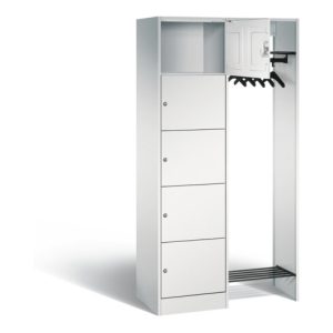C+P Offene Garderobe Serie 8070, H1950xB960xT480mm, Front Lichtgrau, Korpus Lichtgrau (82700-00)