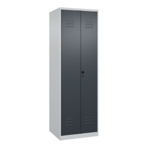 C+P PSA Doppel-Spind Classic PLUS, 2 Abteile, 1850x600x500mm, 7035/7016 Verschluss Sicherheits-Drehriegel
