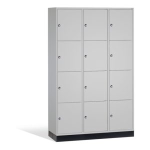 C+P Schließfachschrank Intro, 12 Fächer, H1950xB1220xT500mm Front Lichtgrau Korpus Lichtgrau