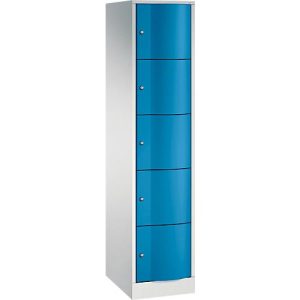 C+P Schließfachschrank Resisto, 1 Abteil, 5 Fächer, B 396 x T 540 x H 1950 mm, Lichtgrau/Rubinrot C+P Schließfachschrank Resisto, 1 Abteil, 5 Fächer, B 396 x T 540 x H 1950 mm, Lichtgrau/Rubinrot