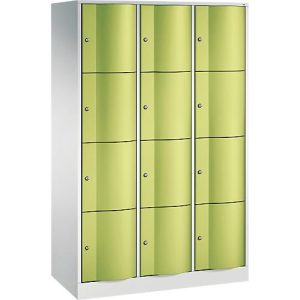 C+P Schließfachschrank Resisto, 3 Abteile, 12 Fächer, B 1148 x T 540 x H 1950 mm, Lichtgrau C+P Schließfachschrank Resisto, 3 Abteile, 12 Fächer, B 1148 x T 540 x H 1950 mm, Lichtgrau