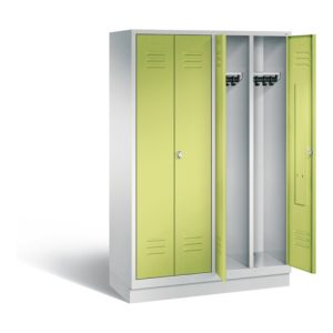 C+P Schwarz-Weiss-Spind Classic, H1800xB1190xT500mm, Front Viridingrün, Korpus Lichtgrau (8022-40)