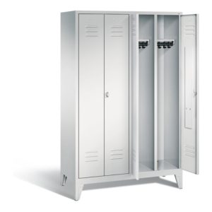 C+P Schwarz-Weiss-Spind Classic, H1850xB1190xT500mm, Front Lichtgrau, Korpus Lichtgrau (8012-40)