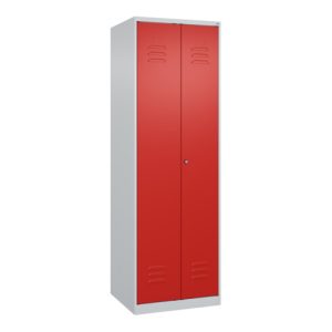 C+P Schwarz-Weiß-Spind Classic PLUS, 2 Abteile, 1850x600x500mm, 7035/3020 Verschluss Zylinderschloss