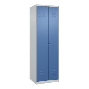C+P Schwarz-Weiß-Spind Classic PLUS, 2 Abteile, 1850x600x500mm, 7035/5023 Verschluss Zylinderschloss