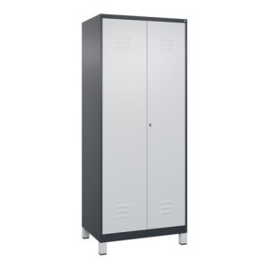 C+P Schwarz-Weiß-Spind Classic PLUS, 2 Abteile, 1850x800x500mm, 7016/7035 Verschluss Zylinderschloss