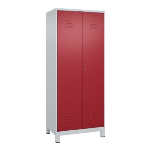 C+P Schwarz-Weiß-Spind Classic PLUS, 2 Abteile, 1850x800x500mm, 7035/3003 Verschluss Zylinderschloss