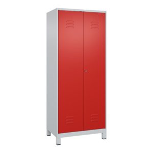 C+P Schwarz-Weiß-Spind Classic PLUS, 2 Abteile, 1850x800x500mm, 7035/3020 Verschluss Zylinderschloss