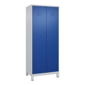 C+P Schwarz-Weiß-Spind Classic PLUS, 2 Abteile, 1850x800x500mm, 7035/5010 Verschluss Zylinderschloss