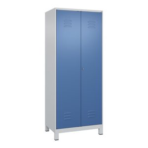 C+P Schwarz-Weiß-Spind Classic PLUS, 2 Abteile, 1850x800x500mm, 7035/5023 Verschluss Zylinderschloss