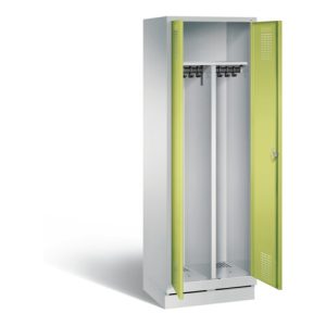 C+P Schwarz-Weiss-Spind Evolo, H1800xB610xT500mm, Front Viridingrün, Korpus Lichtgrau (48022-20)