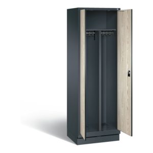 C+P Schwarz-Weiss-Spind Evolo, H1800xB610xT500mm, Front Dekor Sen-Esche, Korpus Anthrazitgrau (48022-20)