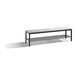 C+P Sitzbank, Basic Plus, H401xB1500xT353mm, Gestell Schwarzgrau / Dekor Silbergrau (8061-010)
