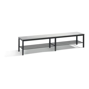 C+P Sitzbank, Basic Plus, H401xB1960xT353mm, Gestell Schwarzgrau / Dekor Silbergrau (8062-010)