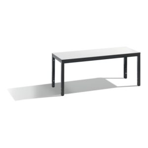C+P Sitzbank Basic Plus, H420xB1000xT350mm, Gestell Schwarzgrau / Dekor Weiß (8060-000)