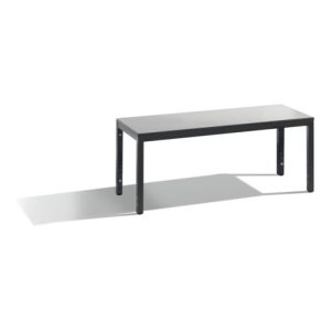 C+P Sitzbank Basic Plus, H420xB1000xT350mm, Gestell Schwarzgrau / Dekor Silbergrau (8060-000)