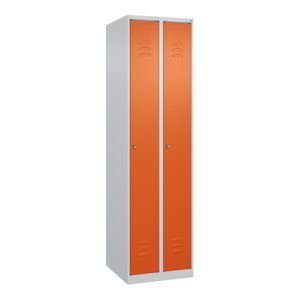 C+P Spind Classic PLUS, 2 Abteile, 1850x500x500mm, 7035/2004 Verschluss Zylinderschloss 3 Garderobenhaken