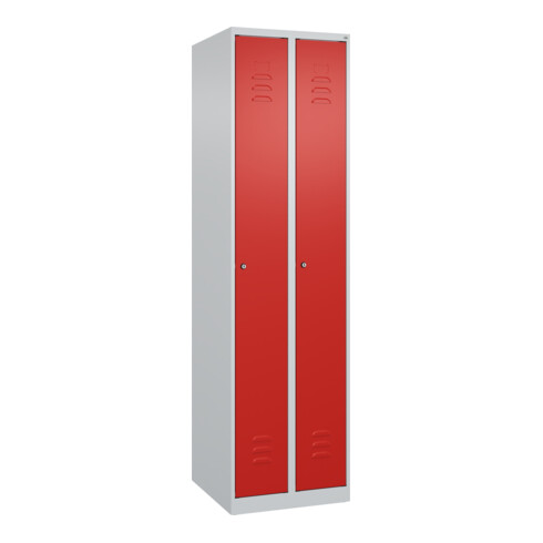 C+P Spind Classic PLUS, 2 Abteile, 1850x500x500mm, 7035/3020 Verschluss Zylinderschloss 3 Garderobenhaken