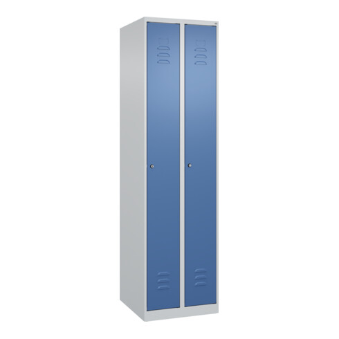 C+P Spind Classic PLUS, 2 Abteile, 1850x500x500mm, 7035/5023 Verschluss Zylinderschloss 3 Garderobenhaken