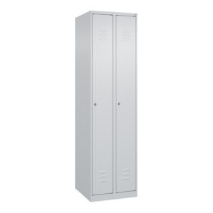 C+P Spind Classic PLUS, 2 Abteile, 1850x500x500mm, 7035/7035 Verschluss Zylinderschloss 3 Garderobenhaken