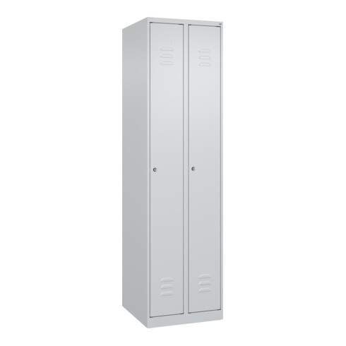 C+P Spind Classic PLUS, 2 Abteile, 1850x500x500mm, 7035/7035 Verschluss Zylinderschloss 3 Garderobenhaken