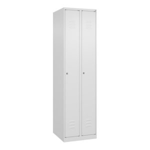 C+P Spind Classic PLUS, 2 Abteile, 1850x500x500mm, 9016/9016 Verschluss Zylinderschloss 3 Garderobenhaken