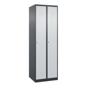 C+P Spind Classic PLUS, 2 Abteile, 1850x600x500mm, 7016/7035 Verschluss Zylinderschloss 3 Garderobenhaken