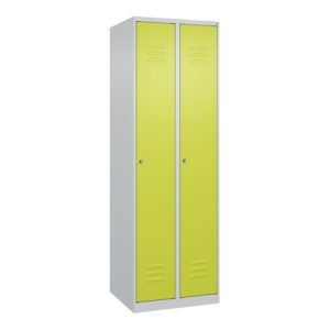 C+P Spind Classic PLUS, 2 Abteile, 1850x600x500mm, 7035/0024 Verschluss Zylinderschloss 3 Garderobenhaken