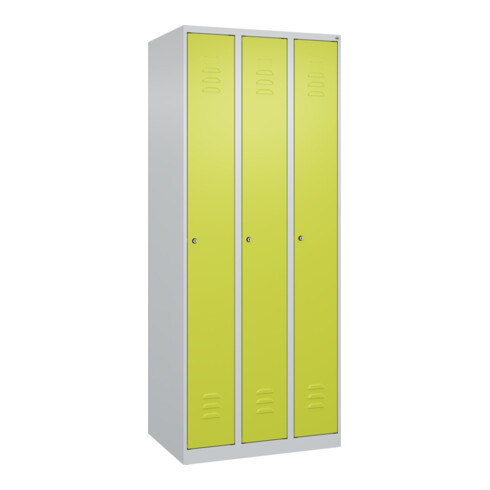 C+P Spind Classic PLUS, 3 Abteile, 1850x750x500mm, 7035/0024 Verschluss Zylinderschloss 3 Garderobenhaken